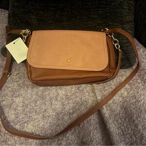 LC Lauren Conrad Pink and Brown Crossbody Bag